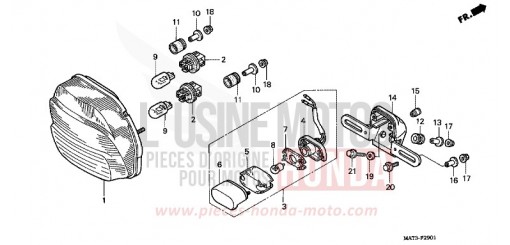 HECKLEUCHTE (X/Y/1/2/3/4) CBR1100XXX de 1999